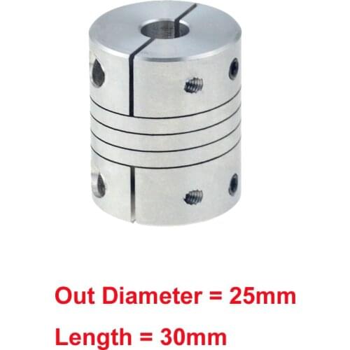1pc D25L30 8x10mm coupler CNC Motor Jaw Shaft Coupler clamp Flexible Coupling OD 25x30mm 5mm 6mm 6.35mm 8mm 10mm12mm