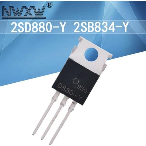 10pcs/lot 2SD880-Y D880-Y Straight plug TO-220 60V 3A 40W 2SB834 B834-Y audio power amplifier switch transistor