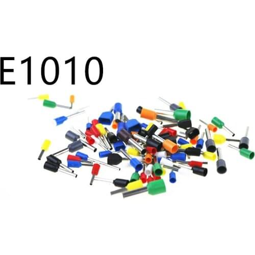 100pcs E1010 AWG18 1mm2 Copper Brass Wire Copper Insulated Crimp Pin Connector And Terminals
