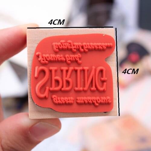 4pc/SET Assorted Retro Vintage Four Season Pattern Wooden Rubber Stamp Scrapbook DIY Floral Lace Decoration Stamp High Quality