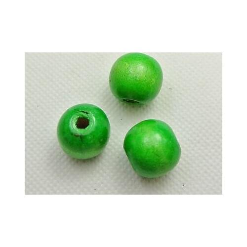 50 Green Round Wood Beads 16mm~Large Wooden Beads