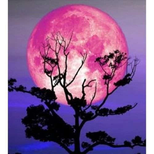 5D DIY Square/Round Diamond Landscape Painting Under the Moon Landscape Tree Beauty Picture Cross Stitch Embroidery Art WG3020