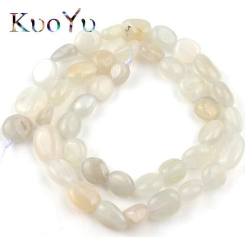 8-10mm Natural Irregular Gem White Moonstone Beads Round Loose Spacer Bead For Jewelry Making Diy Bracelet Accessories 15"Inches