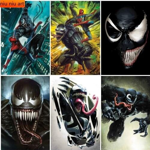 Disney Full Diamond Embroidery Marvel Anime Venom Spider-Man Diamond Mosaic Diamond Painting Cross Stitch Kits Home Decor