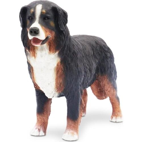 JJM Bernese Mountain Dog Pet Figure Canidae Animal Model Car Decor Toy Kid Gift