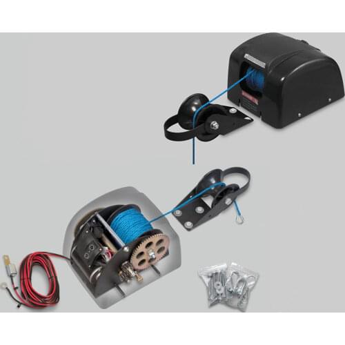 Marine Boat Electric Anchor Winch Up to 45lb LED Light Wireless Remote Control 12V Salt Water Power UP/Free Fall Down