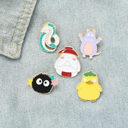 Cartoon Animation Film & TV Enamel Pins Duck Mouse Dragon Star Brooch Punk Badge Clothes Bag Accessories Jewelry Gift For Fans