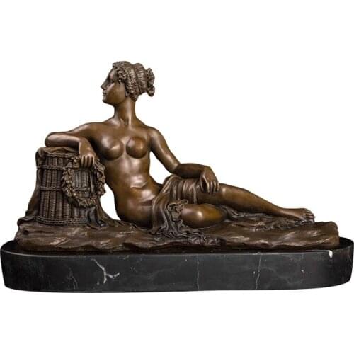 Ivorique DS-190 exotic home decor office decoration modern Nude Woman Statue Figurine Copper Western Naked Female Sculpture