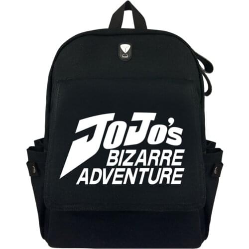 Jo Jo Bizarre Adventure Anime Canvas Backpack Laptop Bag School Bag Shoulder Bag Travel Cosplay Bag With Earphone hole Durable