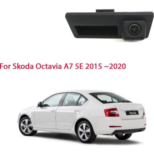 HD Rear View Camera For Skoda Octavia A7 5E 2015 2016 2017 2018 2019 2020 Night Vision Trunk Handle Camera backup camera