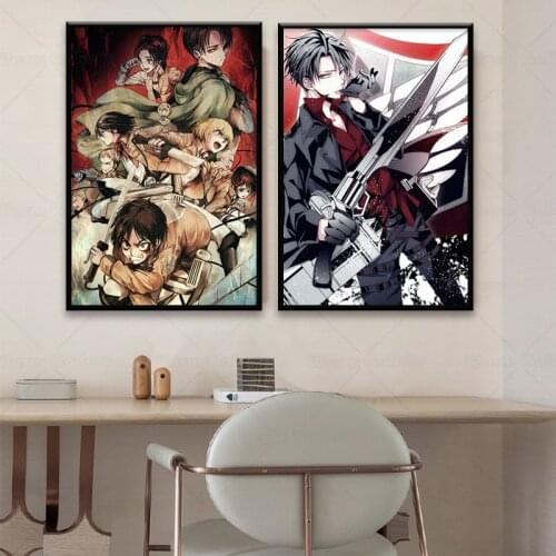 Canvas painting wall art Anime Manga Levi Ackerman Wall poster canvas painting Attack on Titan Anime wall decor