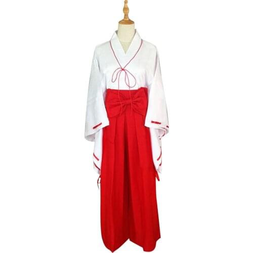 Inuyasha Kikyo Cosplay Costume Kimono Robe Dress Cheongsam Outfit Halloween Carnival Suit
