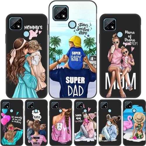 Fashion Mama For Realme C21 8 Pro Case Super Mom Baby Pattern Case For OPPO RealmeC21 7 6 5 X7 X50 Pro C15 C12 C11 C15 2 3 Capas