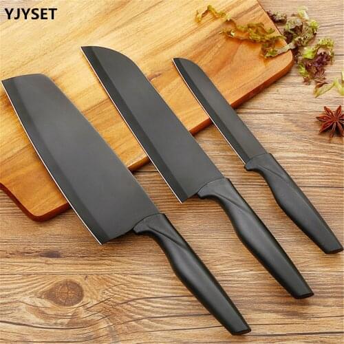 4Cr14 Stainless Steel Kitchen Knife Sets Cutlery Non-Stick Kitchen Chef Knife Set Nakiri Santoku Paring Utility Knife 3 Pcs Set