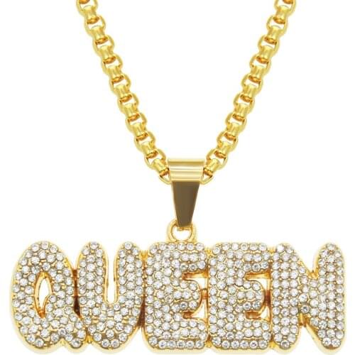 2021 New European and American Hip Hop Pendant Letter Necklace Trendy Men Street Cool Personality Exaggerated Jewelry