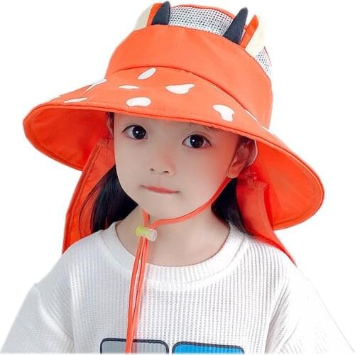 Baby Hats Girls Cartoon Empty Top Bucket Hat for Children Caps Baby Girl Hat Kids Breathable Sunshade Outdoor Sunhats Child Cap