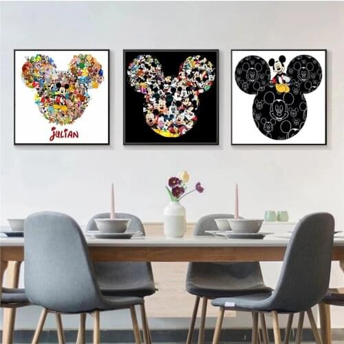 Disney Graffiti Art Mickey Mouse Posters Prints Modern Catoon Animated Canvas Painting Wall Art Picture Living Room Home Decor