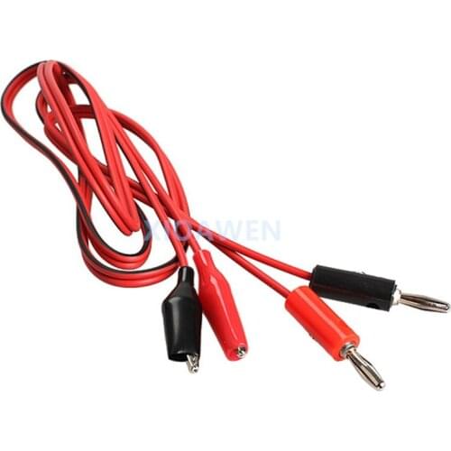 Wires Alligator Banana 1M Probe Tips Fully Insulated Electrical Device Clip To Banana Plug Probe Cable For Multimeter 5PCS/LOT