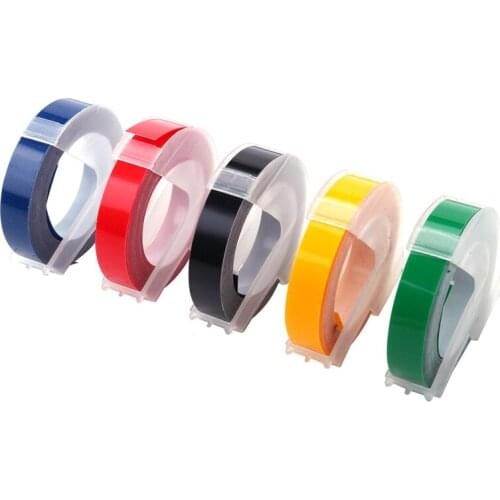 5Pcs 9Mmx Dymo 3D Plastic Mixed Color Embossed Tape for Embossed Labels DYMO 1011 1610 1595 15447 12965