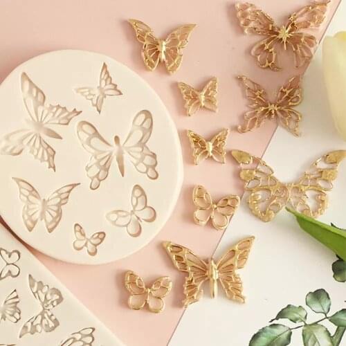 Silicone Fondant Candle Mold Butterfly Lace Cup Resin Kitchen AccessoriesCandy Mould DIY Tool for Cake Decoration Cupcake