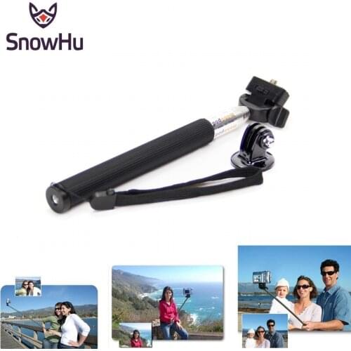SnowHu for GoPro Hero Accesspries Selfie Stick Monopod for GoPro Hero 9 8 7 6 Black Sjcam Sj4000 Yi 4K+ Accessories camera GP55