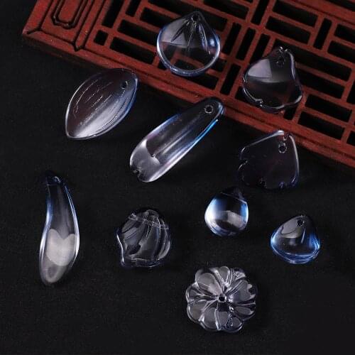 Wholesale 10Pcs Water Ink Blue Color Multi Gradient Color Glass Beads For DIY Jewelry Making Hairpin Handmade