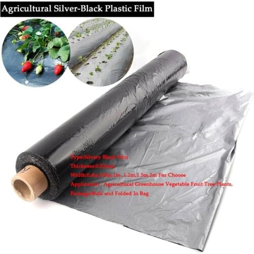 5~30M Thickness 0.02mm Garden Silvery Black Reflective Film Greenhouse Plastic Mulch Agricultural Weed Control Keep Warm Film