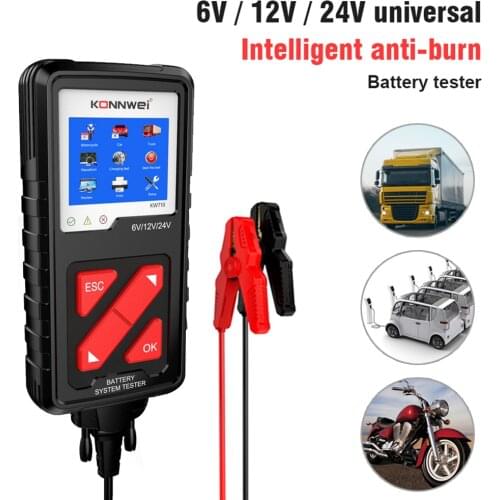 6-36V Car Battery Tester Charger Analyzer 100-2000CCA Battery Load Tester 3.2" Screen Cranking Charging Cricut Load Tools