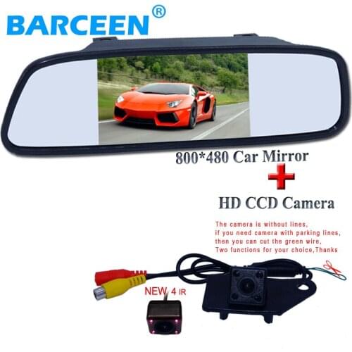 Superior car parking camera ir lights lens 170 degree + car rear mirror monitor 5" screen adapt for MITSUBISHI RVR ASX 2013/2014