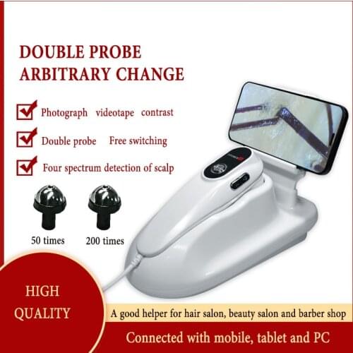 2021 Upgrade 50X/200X Skin Analyzer USB Scalp Detector Microscope for Hair Follicle Testing Smart Digital Analysis Magnifier