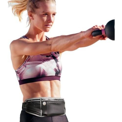 Unisex Outdoor Ultra-thin Waist Bag Waterproof Sweatproof Running Zipper Waist Pack Sports Phone Bag with Reflective Strip