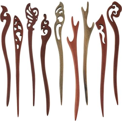 Vintage Bun Hair Stick Pick Natural Wooden Sandalwood Handmade Ethnic Hairpin