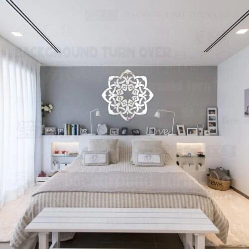 Mirror Wall Stickers Room Decoration Decor Bedroom Sticker Kitchen Living House Dorm Bathroom Flower Petals Ring Round R172