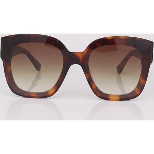 Square acetate tortoise chunky frame women sunglasses fashion style gradient tea lens lady eyewear