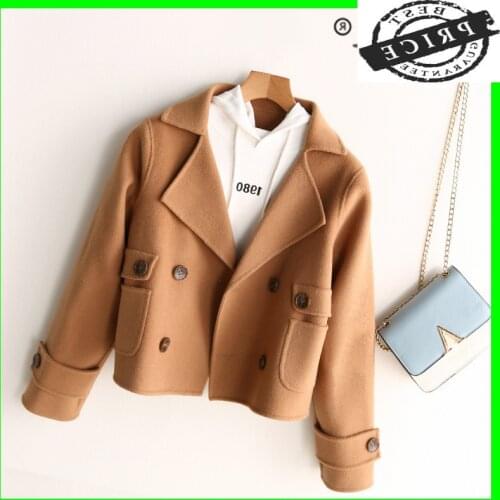 Wool Winter 100% Coat Women Autumn Clothes 2021 Elegant Vintage Cashmere Jacket Ladies Short Woolen Jackets Hiver DY01a