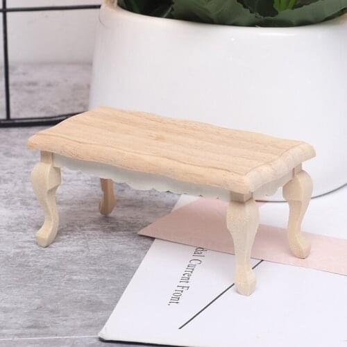 1/12 Dollhouse Miniature Wooden Tea Table Model Furniture Decor Accessories For Dollhouse Decals New