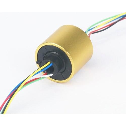 10mm Hole 33mm OD 6 Wires 5A 250Rpm Capsule Slip Ring Alloy Case For Monitor Robotic Wind Power Generator