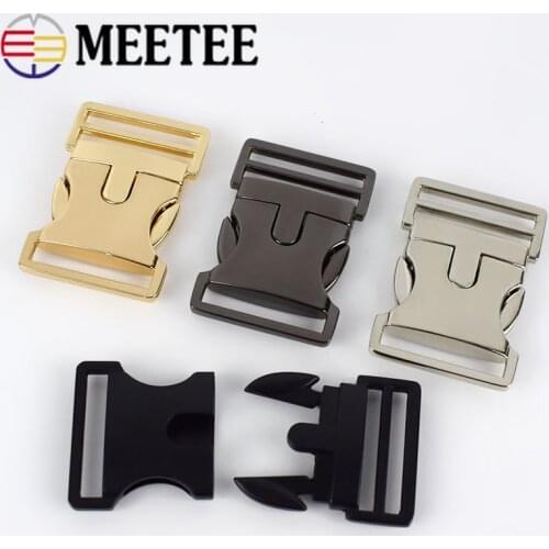 Meetee 2/4pcs Metal Belt Buckles ID30mm Spring Clip Snap Clasp Buckle for Bags Clothing DIY Handmade Hardware Accessories AP312