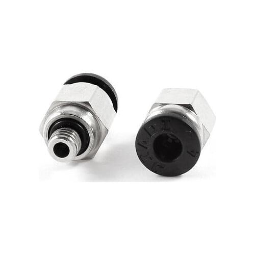 2 Pcs 5mm OD Tubing 4mm Push In Joint Pneumatic Connector Quick Fitting