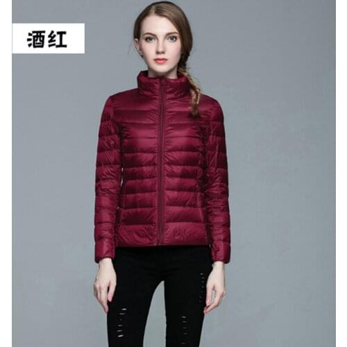 2018 white/red wine/hot pink/khaki New Parkas Female purple red Winter Coat Thickening Jacket Womens Outwear Parkas for Women