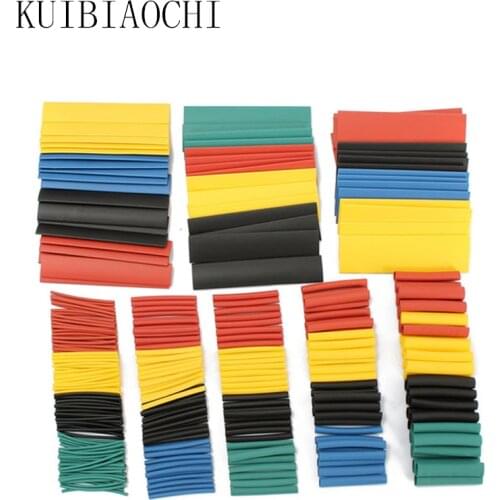 328pcs Heat Shrink Tubing Multi Color 8 Sizes Polyolefin 2:1 Halogen-Free Tube Assortment Sleeving Wrap Tubes