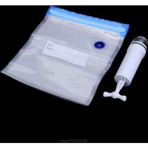 5Pcs Packaging Bag+Food Vacuum Sealer Storage Saver Hand Pump Kitchen Machine Jy6 21 Dropship