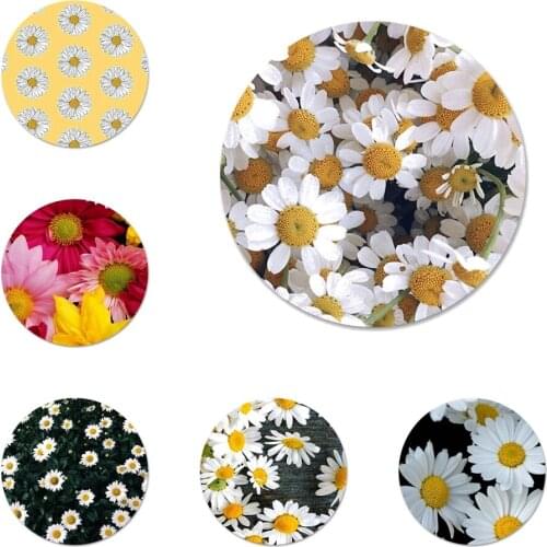 58mm Cute Summer Daisy Sunflower Floral Flower Icons Pins Badge Decoration Brooches Metal Badges For Clothes Backpack Decoration