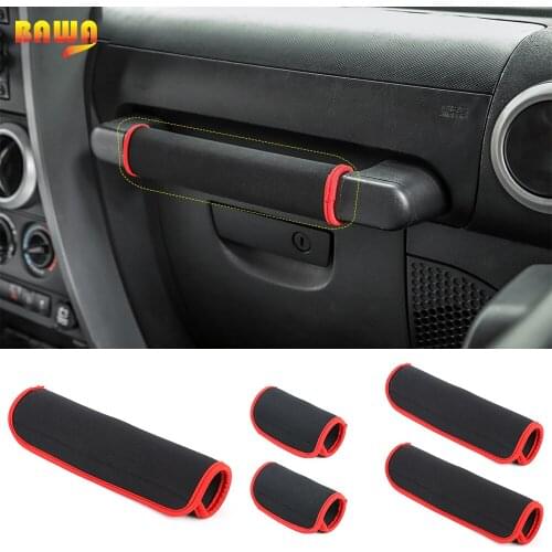 BAWA Car Co-pilot Armrest Protector Interior Door Handle Protector Anti-scratch Accessories for Jeep Wrangler JK 2007-2010
