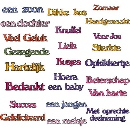 Basic Netherlands Dutch Phrases Diecut Cutting Dies for Scrapbooking Cards Making Crafts Supplies New 2020 Mould Dies