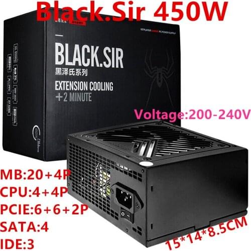 New Original PSU For 1Stplayer Brand ATX Non Mode Game Mute Power Supply Rated 450W Peak 550W Power Supply Black.Sir 450W