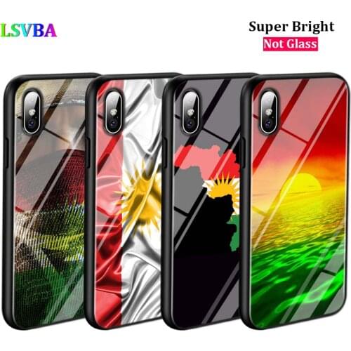 Black Cover kurdistan flag for iPhone 11 11Pro X XR XS Max for iPhone 8 7 6 6S Plus 5S 5 SE Glossy Phone Case