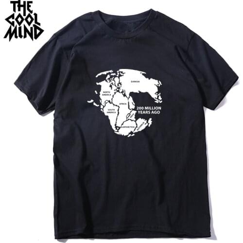 COOLMIND qi0439A 100% cotton map print men T shirt casual short sleeve loose men tshirt cool summer t-shirt tops tee shirts LMYX