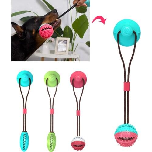 Pet Dog Toys Silicon Suction Cup Tug Dog Toy Dogs Push Ball Toy Pet Tooth Cleaning Dog Toothbrush For Puppy Large Dog Biting Toy
