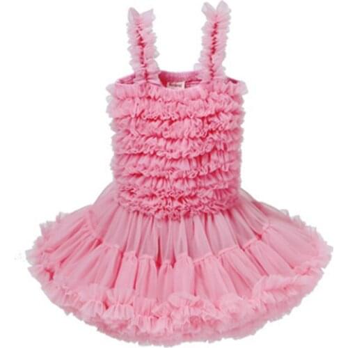 Girl Party Dress Tutu Suspenders Kids Dresses Cute Fancy Wedding Princess Vestido Birthday Bridesmaid Costume New 18M To 7 Years